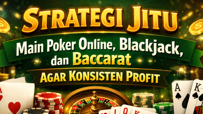 Strategi Jitu Main Poker Online, Blackjack, dan Baccarat Agar Konsisten Profit