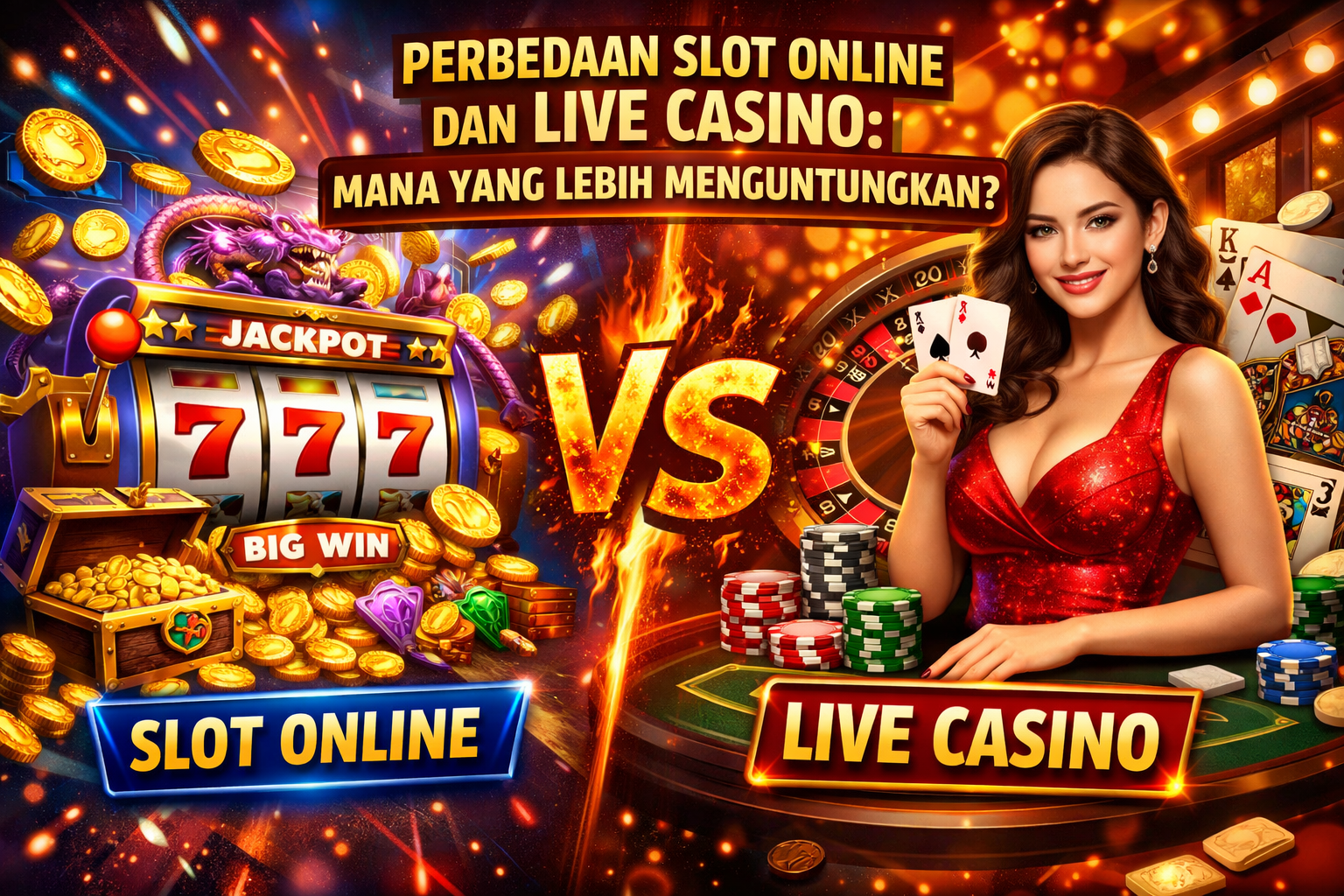 Perbedaan Slot Online dan Live Casino: Mana yang Lebih Menguntungkan?